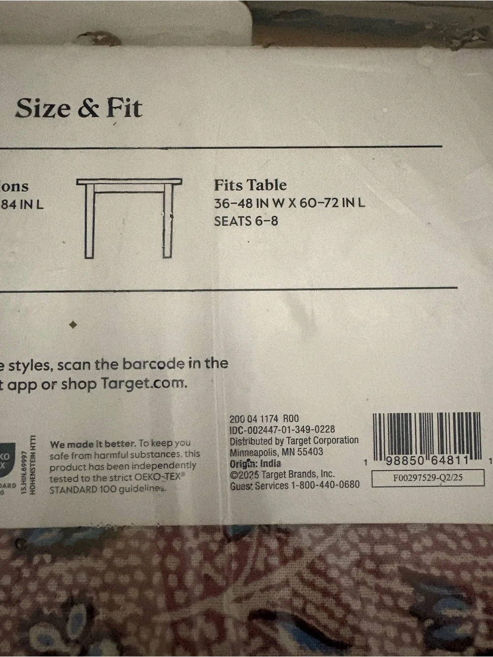 Threshold Mauve Floral Tablecloth with Blue Accents